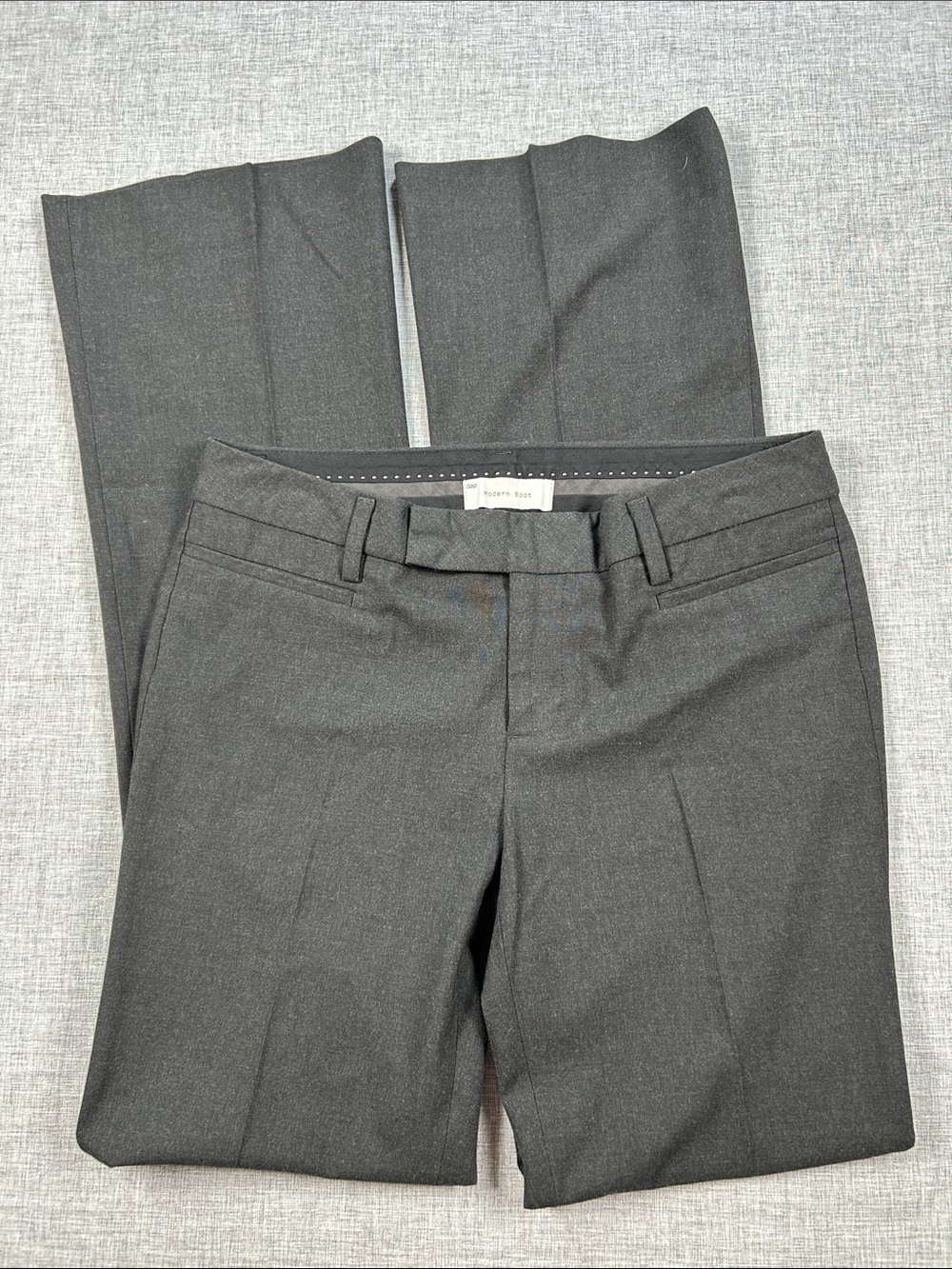 GAP Modern Boot Dress Pants Charcoal Gray Stretch Trousers Size 0R